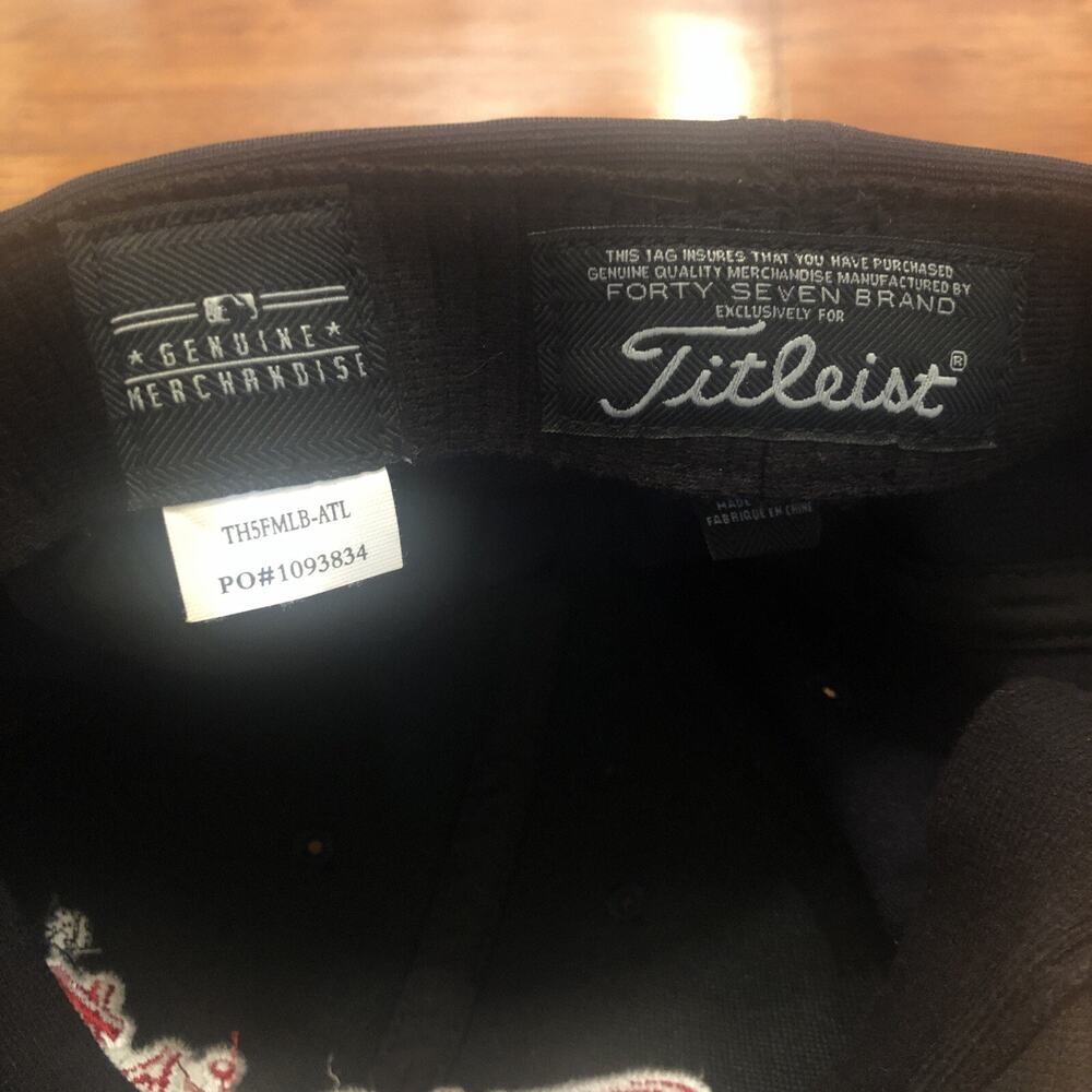 Titleist Golf Hat Atlanta Braves Baseball Adjustable Baseball Cap Navy Blue - Picture 6 of 7